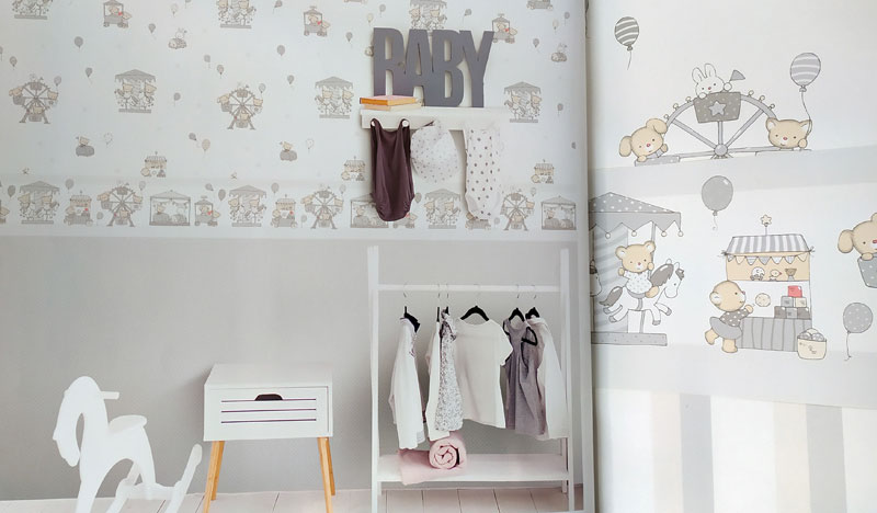 Telas infantiles papel pintado dormitorio de bebé
